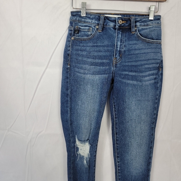 Kancan Size 3/25 Stylish Blue Distressed Women's Jeans - Picture 5 of 6